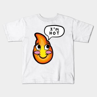 I'm hot blushing cartoon cute fire rosy cheeks Kids T-Shirt